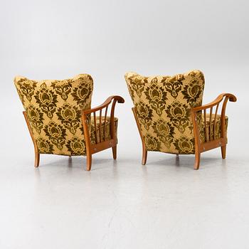 Armchairs, a pair, Swedish Modern, 1940s.