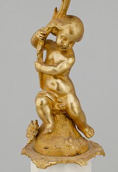 KANDELABRAR, ett par, nyrokoko, 1800-talets andra hälft.