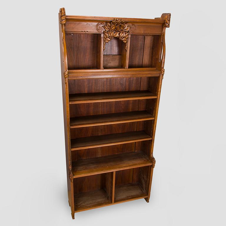 Bokhyllor, 2 st, jugend, Sverige kring år 1900.