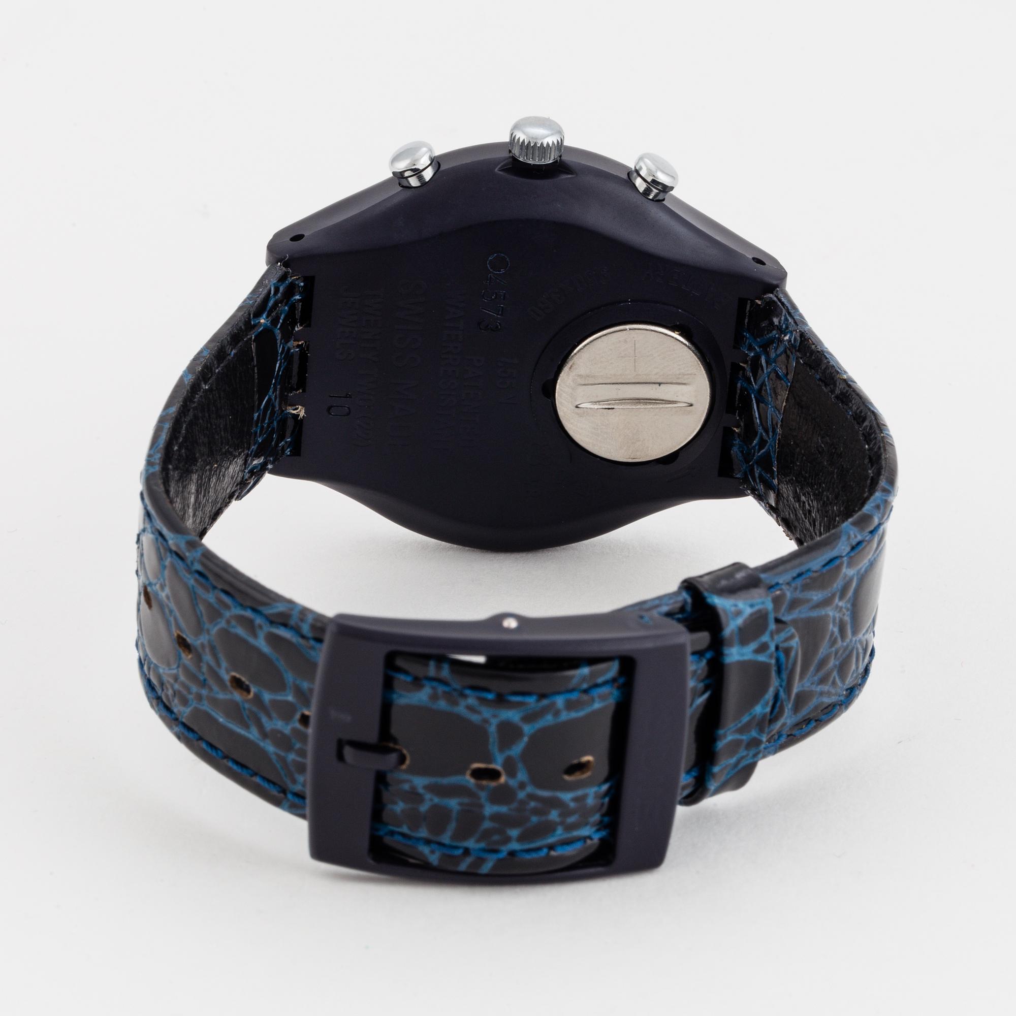 SWATCH, Chrono, Silver Star, wristwatch, 37.3 mm.