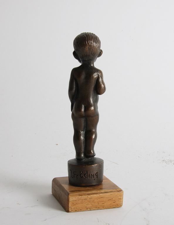 FRÖDING, JONAS. Skulptur, brons, sign.