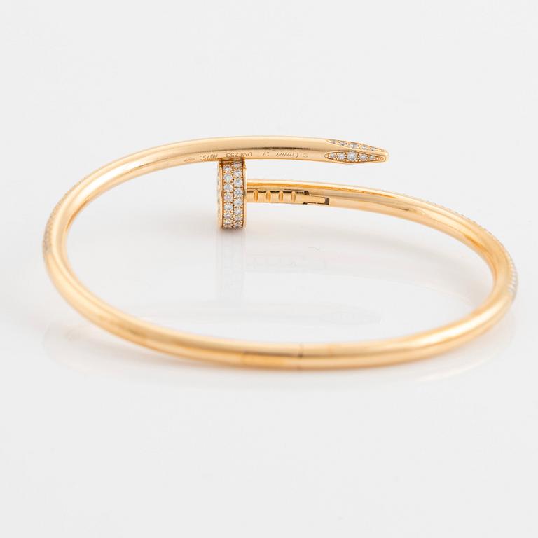 Cartier armband "Juste un Clou" 18K guld med runda briljantslipade diamanter.