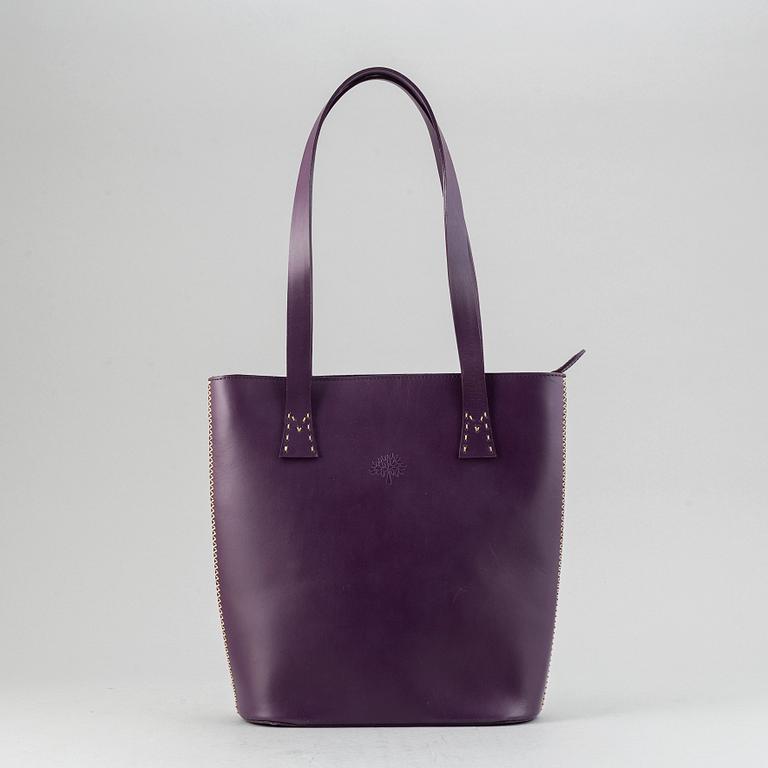 Mulberry, a purple leather handbag.