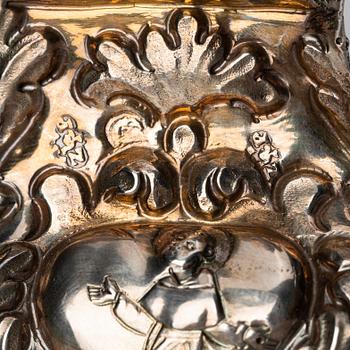 Ljusstakar, 4 st, silver, icke identifierad mästarstämpel ZP, Venedig 1600-/1700-tal. Barock.