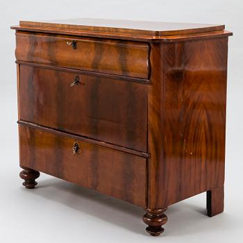 A Russian latter half of the 19th century chest of drawers in mahogany.