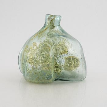 Siv Lagerström, vase, glass, green-tinted.
