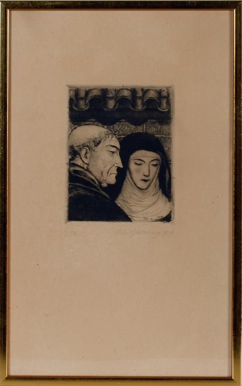 OLLE HJORTZBERG. Etsning, sign o dat 1919, numr 5/35.