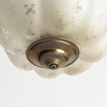 Ceiling lamp, Swedish Modern, Orrefors, 1940s.