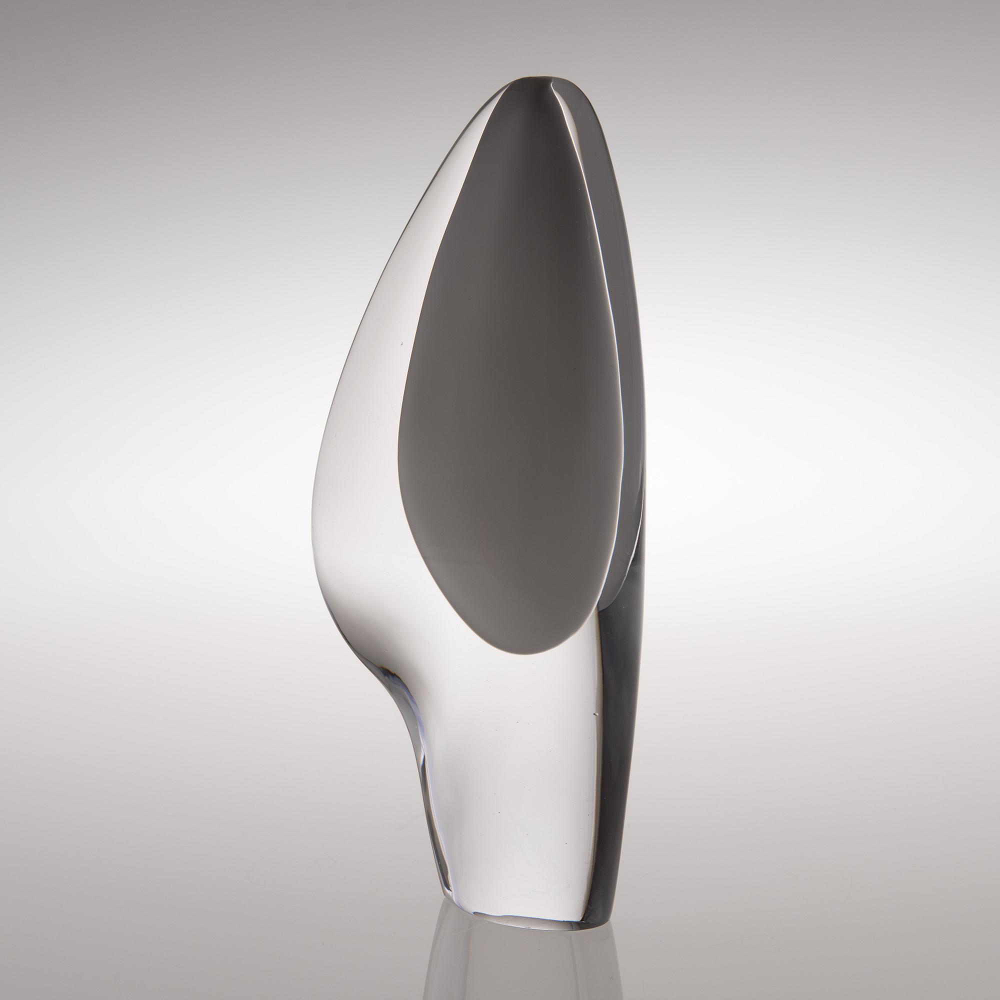 TIMO SARPANEVA, GLASSKULPTUR, 3842. Lansett II. Sign. Timo Sarpaneva, Iittala -57.