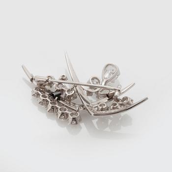 A TIARA with cultured pearls and a detachable brooch set with old-cut diamonds.