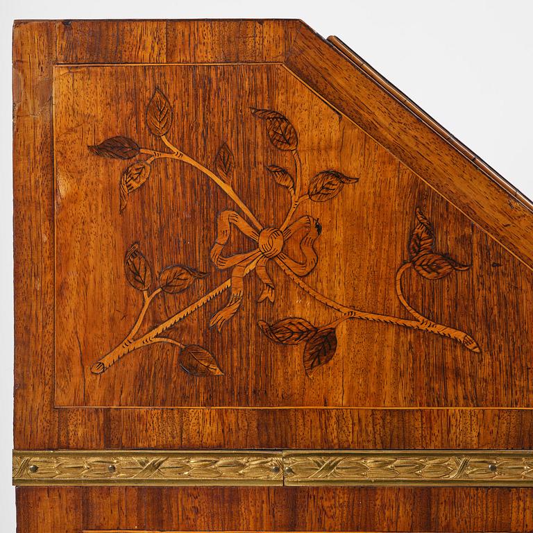 A Gustavian late 18th century secretaire attributed to Jonas Hultsten (master in Stockholm 1773-1794).