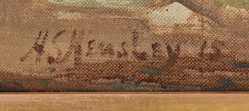 HUGH S HEMSLEY, olja på duk, signerad.