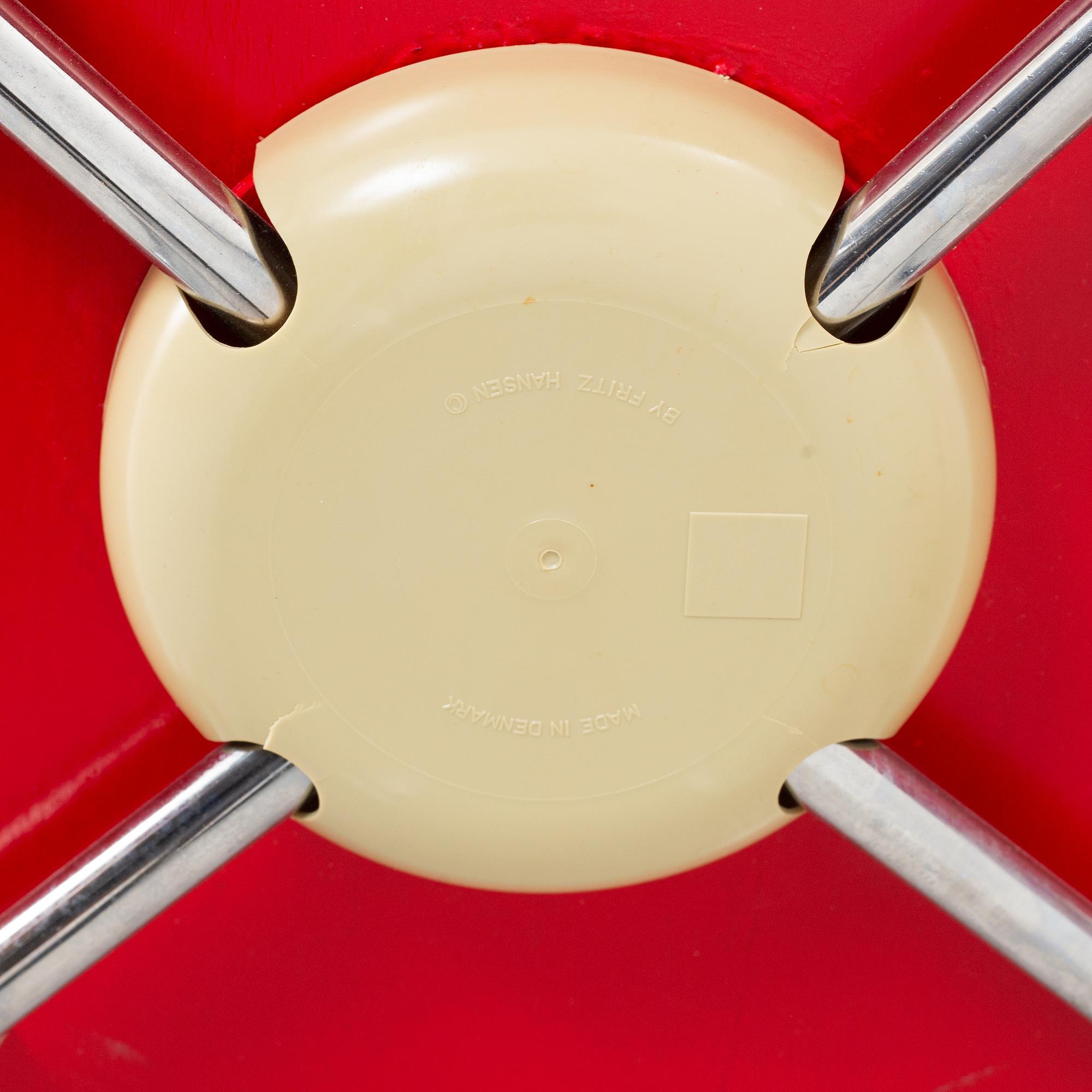 Arne Jacobsen, stolar, 6 st, "Sjuan", Fritz Hansen, Danmark.