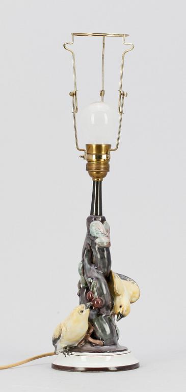 BORDSLAMPA, keramik,  jugend, Nils Emil Lundström Rörstrand, tidigt 1900-tal.