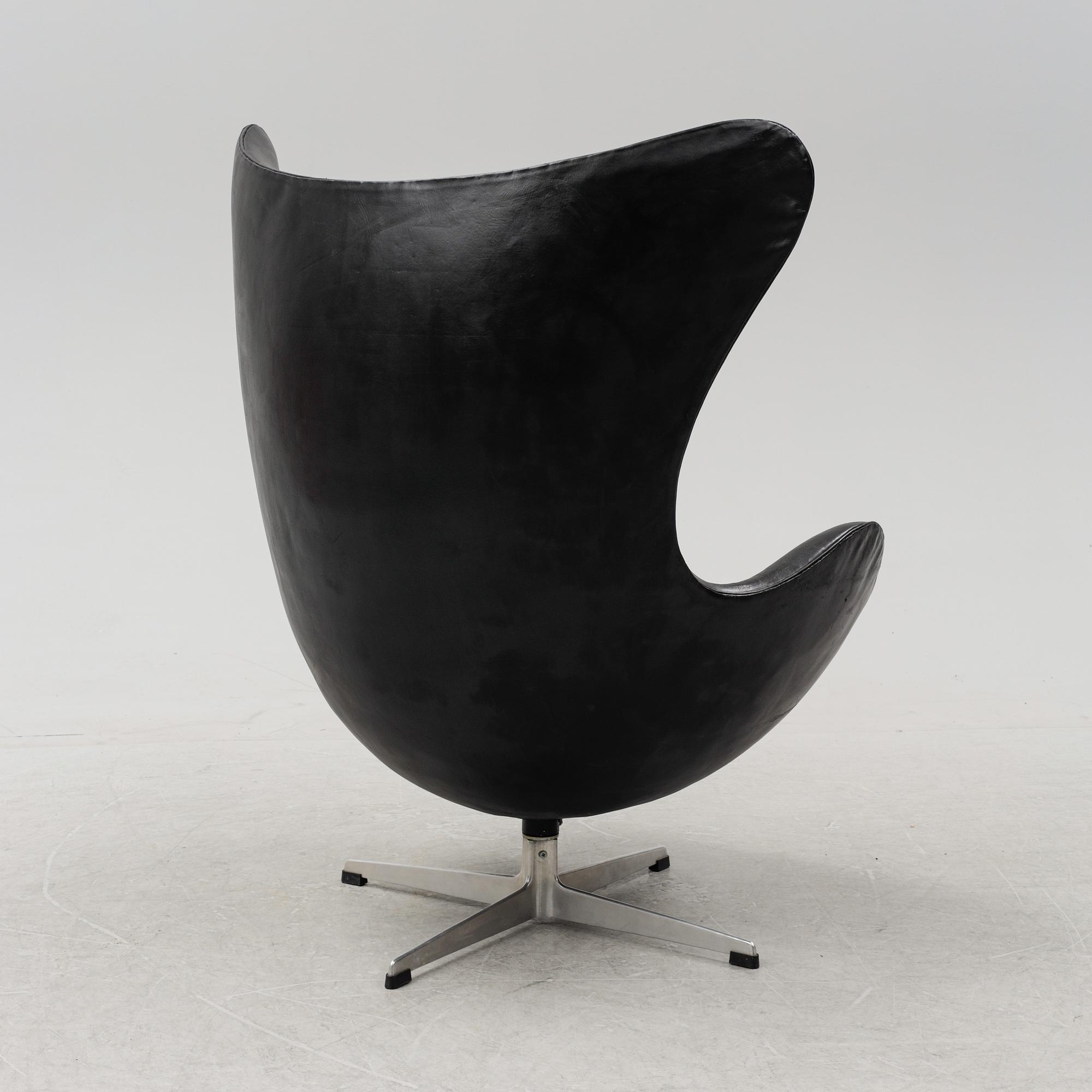 An 'Egg chair' by Arne Jacobsen, for Fritz Hansen, Denmark, designed 1958.