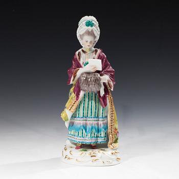 FIGURIN, porslin Meissen 1800-talets slut.