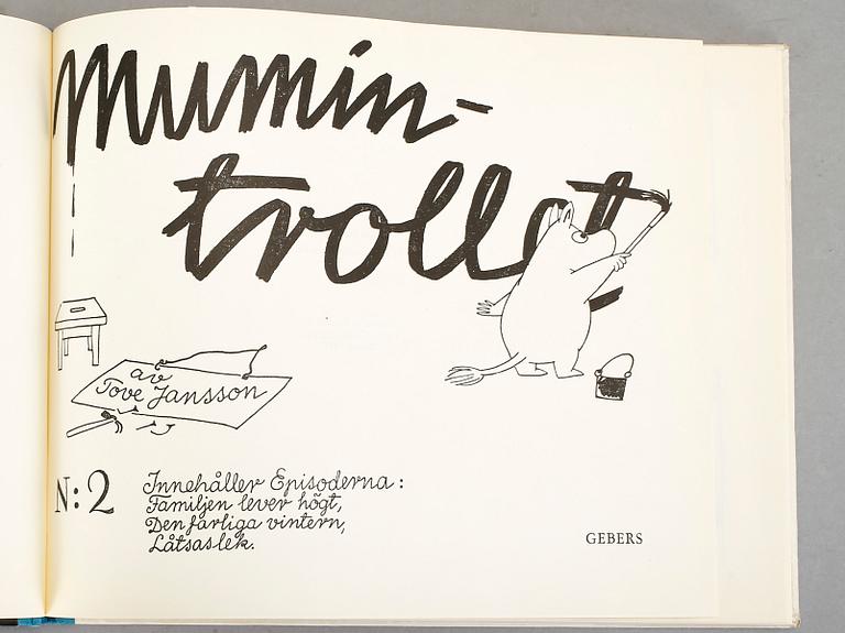 BÖCKER, 11 st, "Mumintrollet" serieform, Tove Jansson & Lars Jansson, ej komplett mellan 1957-1971.