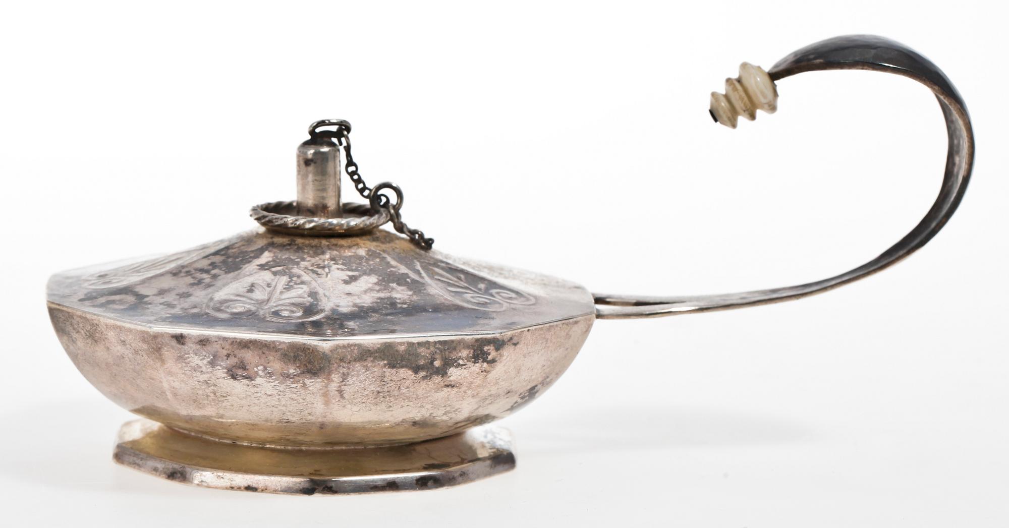 OLJELAMPA, silver, Erik Fleming för Atelier Borgila 1921.