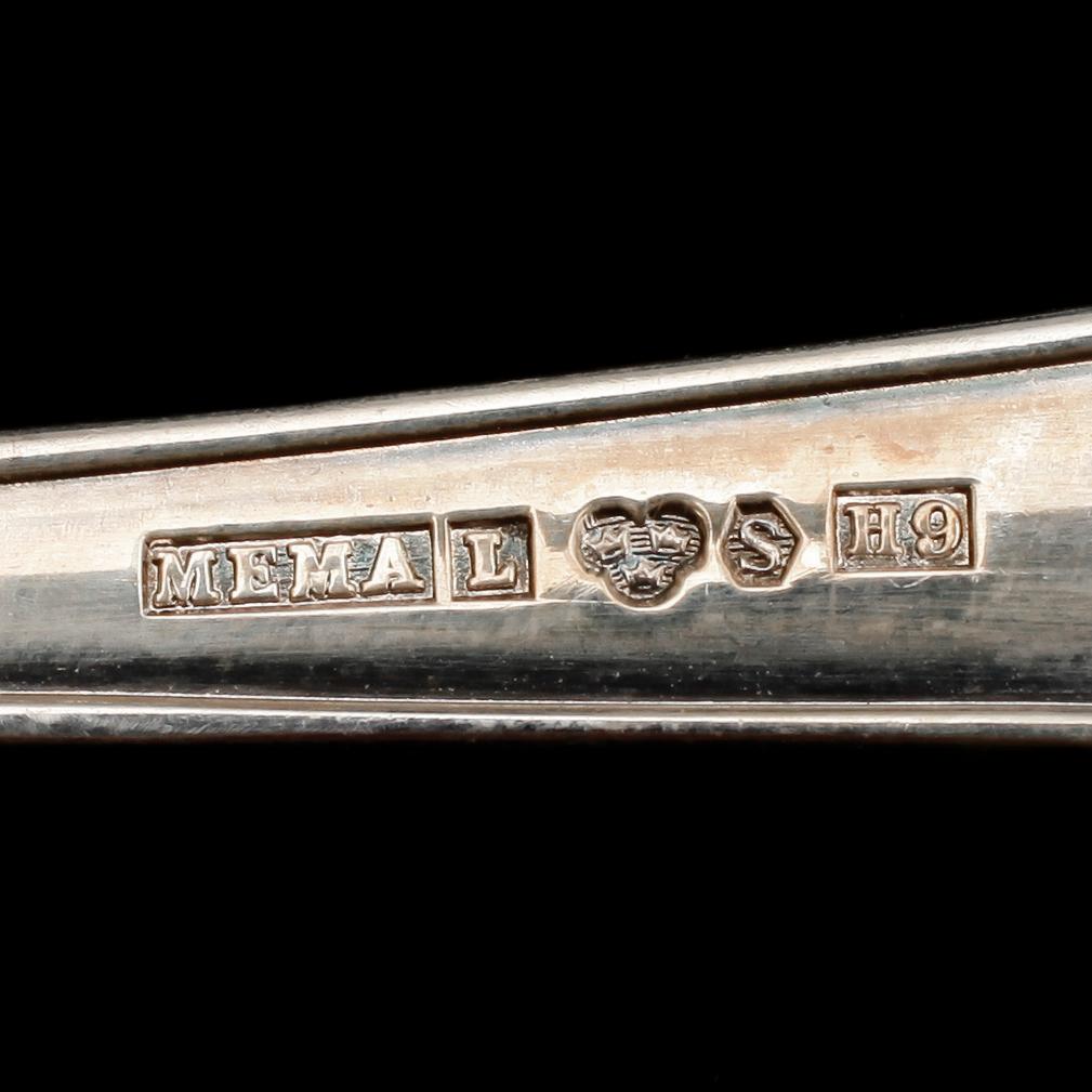 BORDSSKEDAR, 12 st, silver, Mema, Stockholm 1956. Vikt ca 434 g.