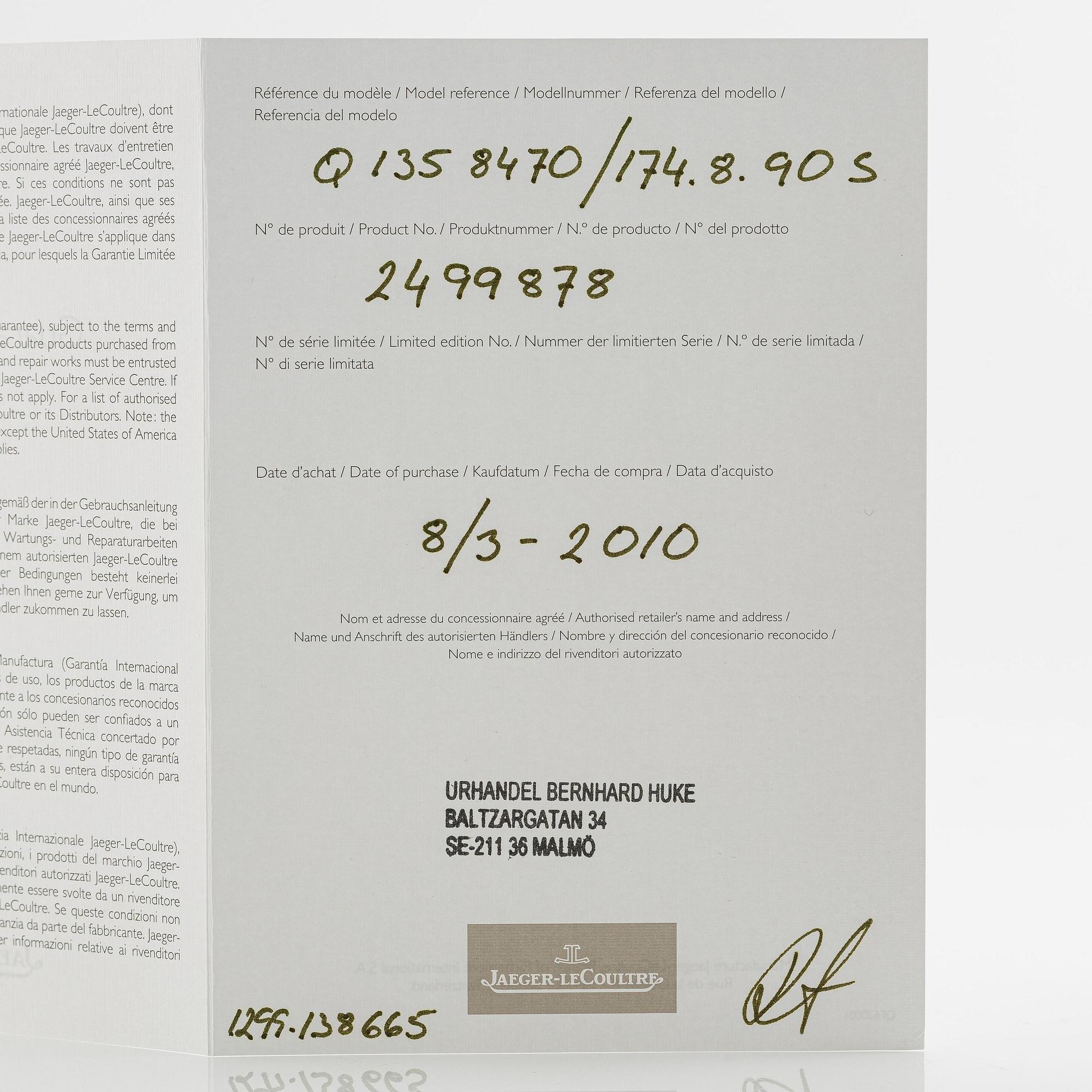 Jaeger-LeCoultre, Master Grande Ultra Thin, ca 2010.