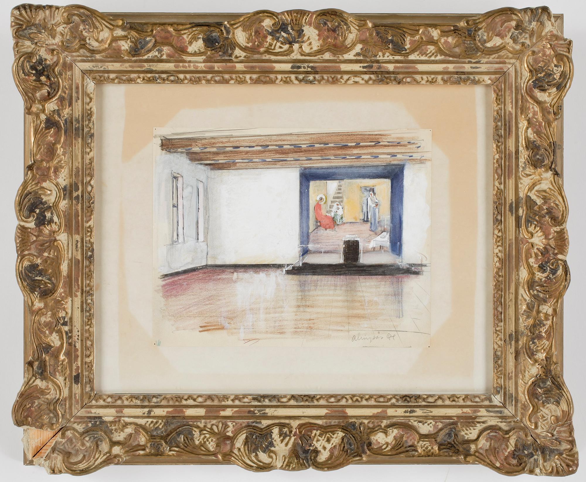 OLLE HJORTZBERG, pastell, monogramsignerad.
