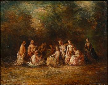 ADOLPHE MONTICELLI, attributed to, oil on panel, signed.