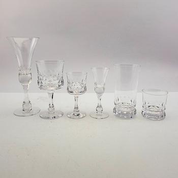 Göran Wärff, glass service, 71 pieces, "Prince", Kosta Boda, late 20th century.