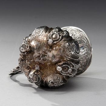 KAFFESERVIS, 3 delar, silver, Tunturihopea K Siikanen, Helsingfors 1979. Totalvikt ca 1422 g.