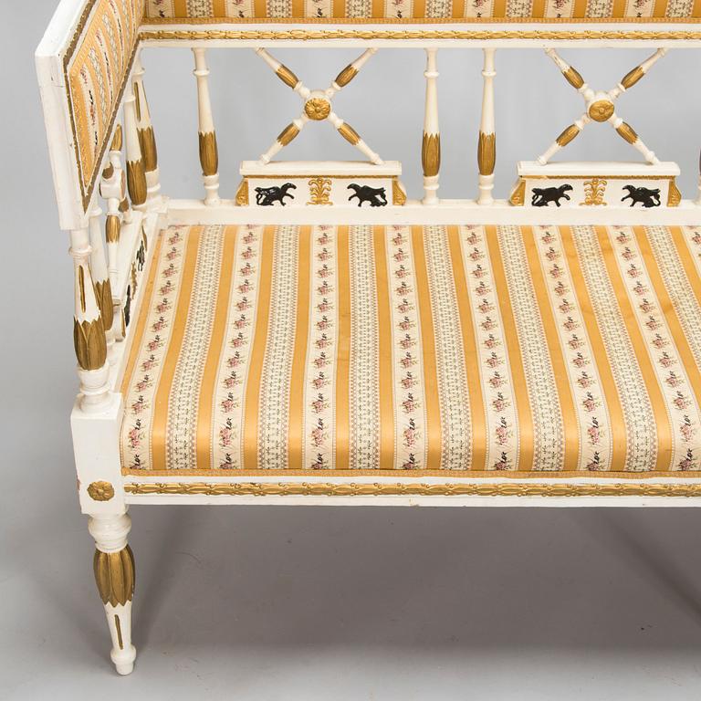 A late Gustavian style sofa, late 19th century.