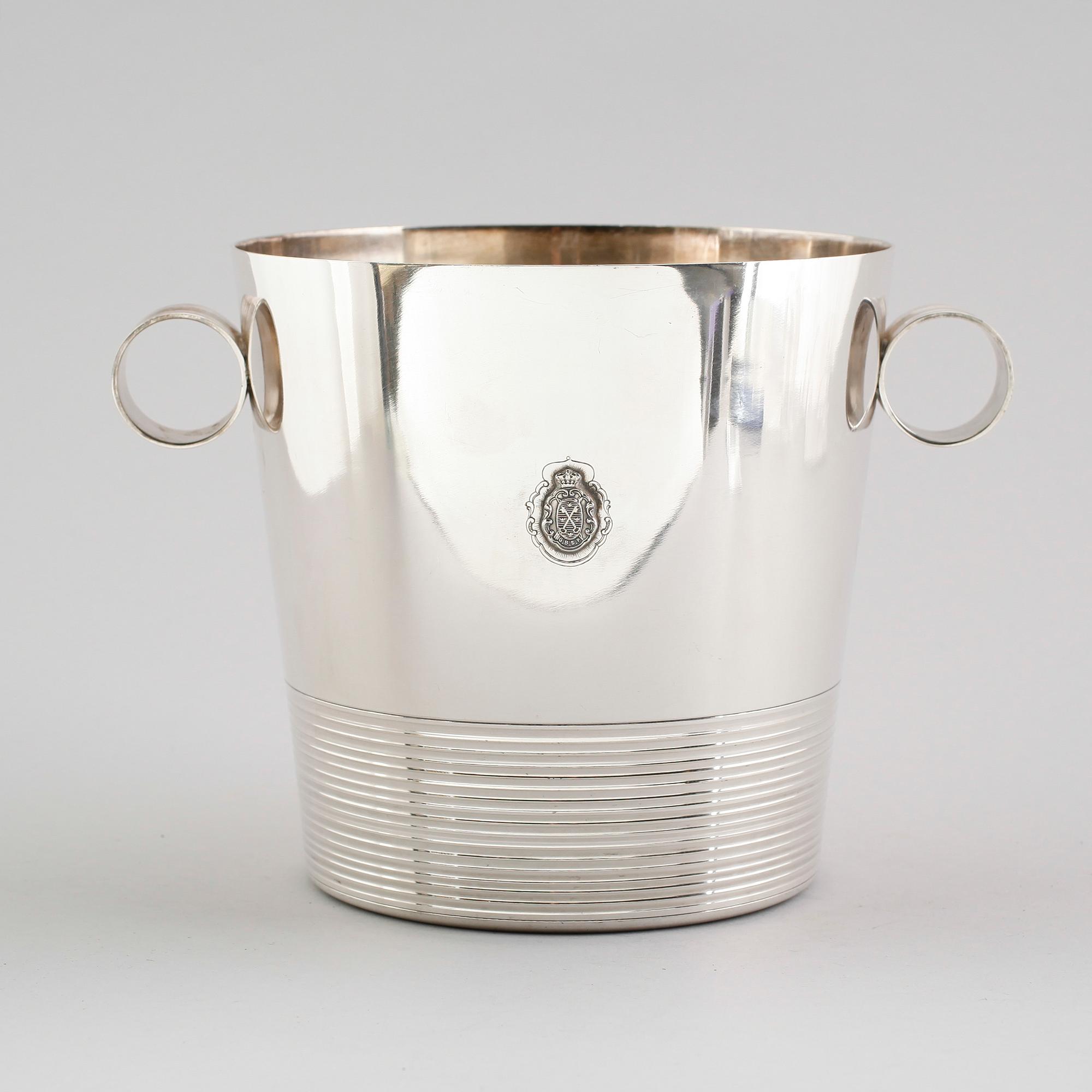CHAMPAGNEKYLARE, nysilver, art déco, 1900-talets första hälft.