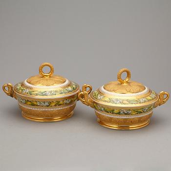 A pair of French Empire tureens with covers, early 19th Century.