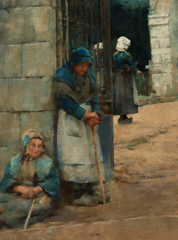 Stanhope A. Forbes, Utanför Chapelle Saint-David i Quimperlé, motiv från Bretagne.