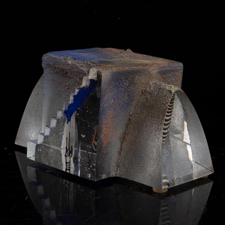 A glass sculpture by Bertil Vallien, for Kosta Boda.
