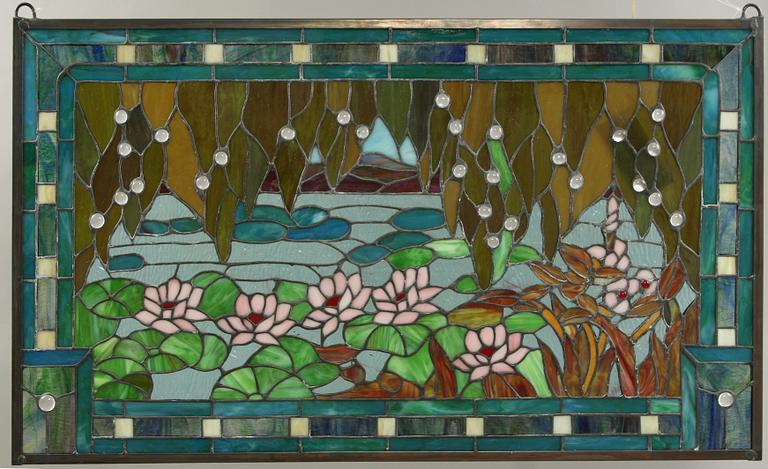 FÖNSTER med BLYINFATTNING, jugendstil, 1900/2000-tal.