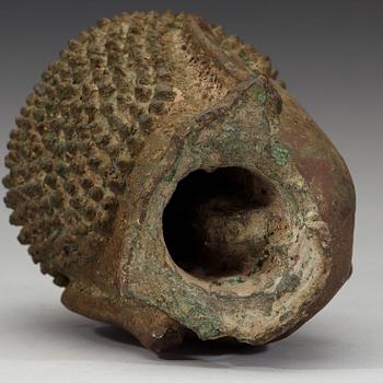 A bronze head of buddha, Ming dynasty (1368-1644).