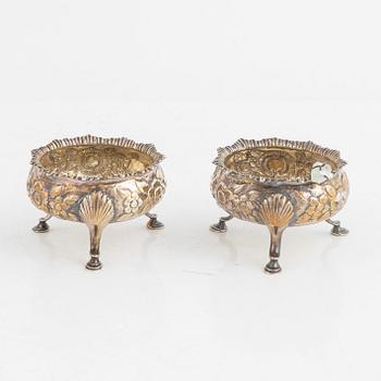 A Pair of English Silver Salt Cellars, mark of Thomas Shepherd, London 1779.