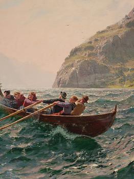 Hans Dahl, Crossing the fjord.