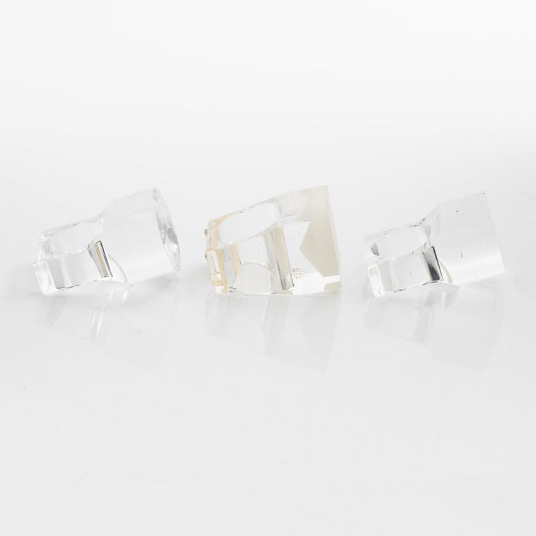 Siv Lagerström, three acrylic rings, 1970s.