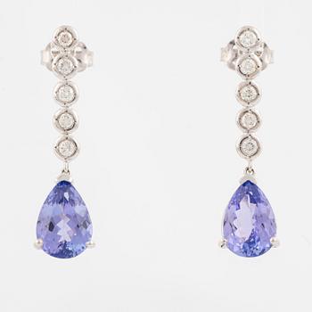 Tanzanite and diamond earrings.