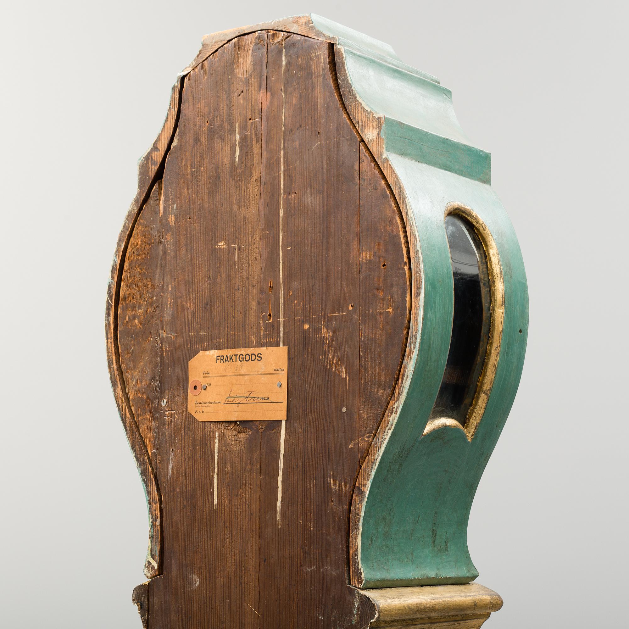 A Swedish Rococo longcase clock, second half of the 18th century.