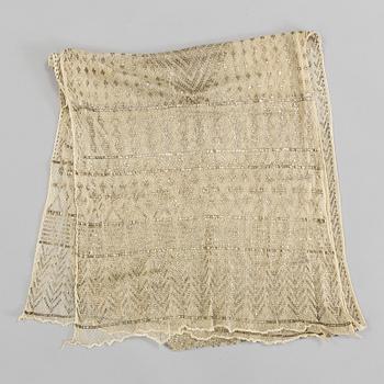 A SHAWL, with metal elements, early 20th century.