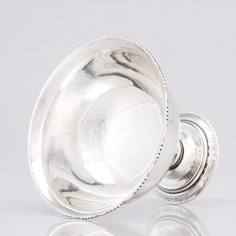 Georg Jensen, a sterling silver footed bowl, Georg Jensen, Copenhagen 1952-32, design nr 180B.