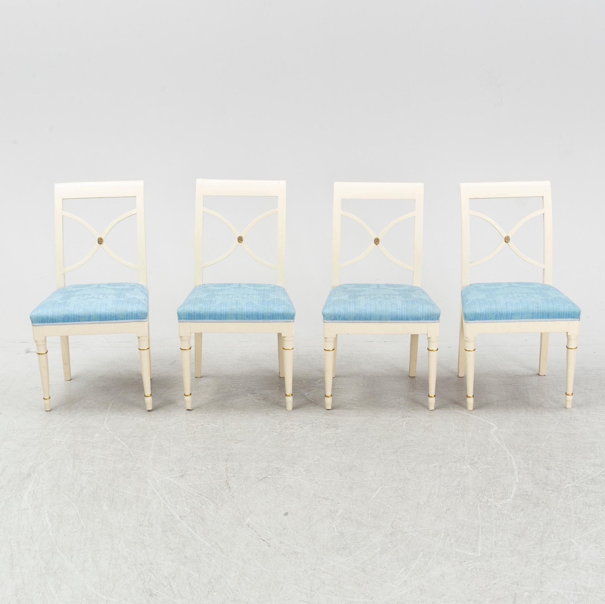 Stolar, 4 st, provinsarbeten i Karl Johan, 1800-talets första hälft.