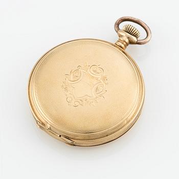 Elgin, pocket watch, hunter case, 14K gold, 48.5 mm.