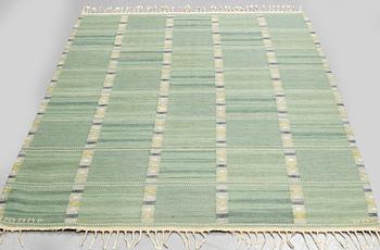 Barbro Nilsson, a carpet, "Falurutan grön, Alice", flat weave, ca 218 x 146,5-150,5 cm, signed AB MMF BN.