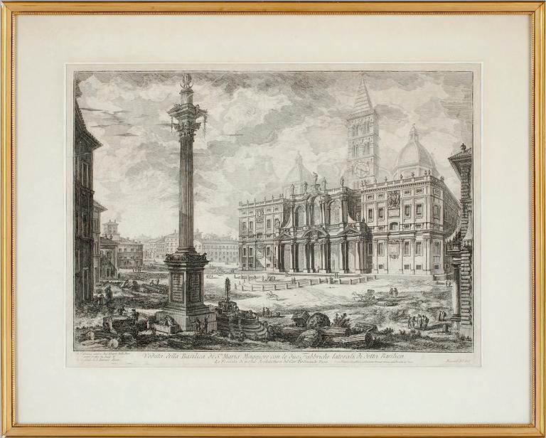 GIOVANNI BATTISTA PIRANESI, troligen, etsning, 1700-tal.