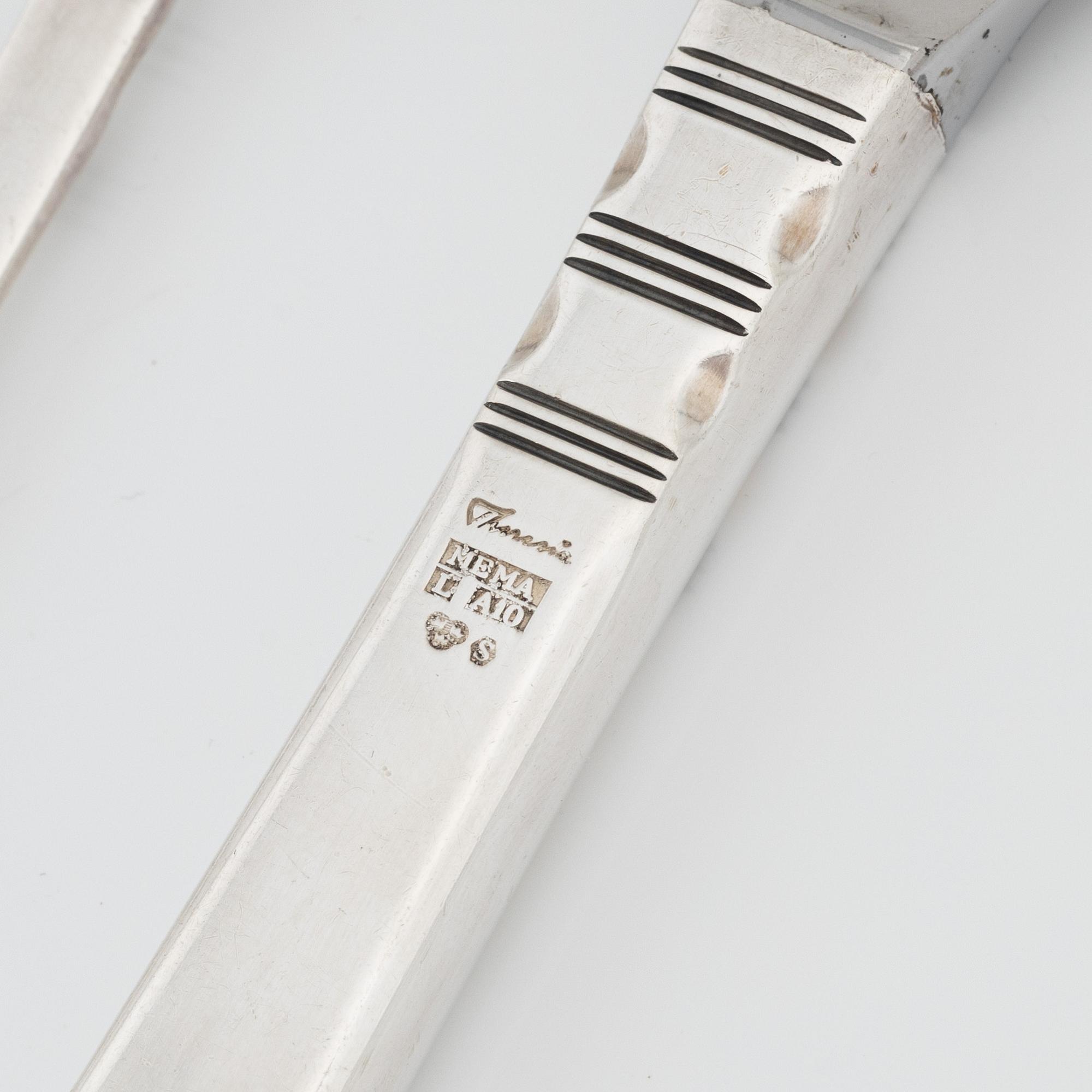 Theresia Hvorslev, bestickuppsättning, 36 delar, silver, modell "Thema", Mema, Lidköping 1974-75.