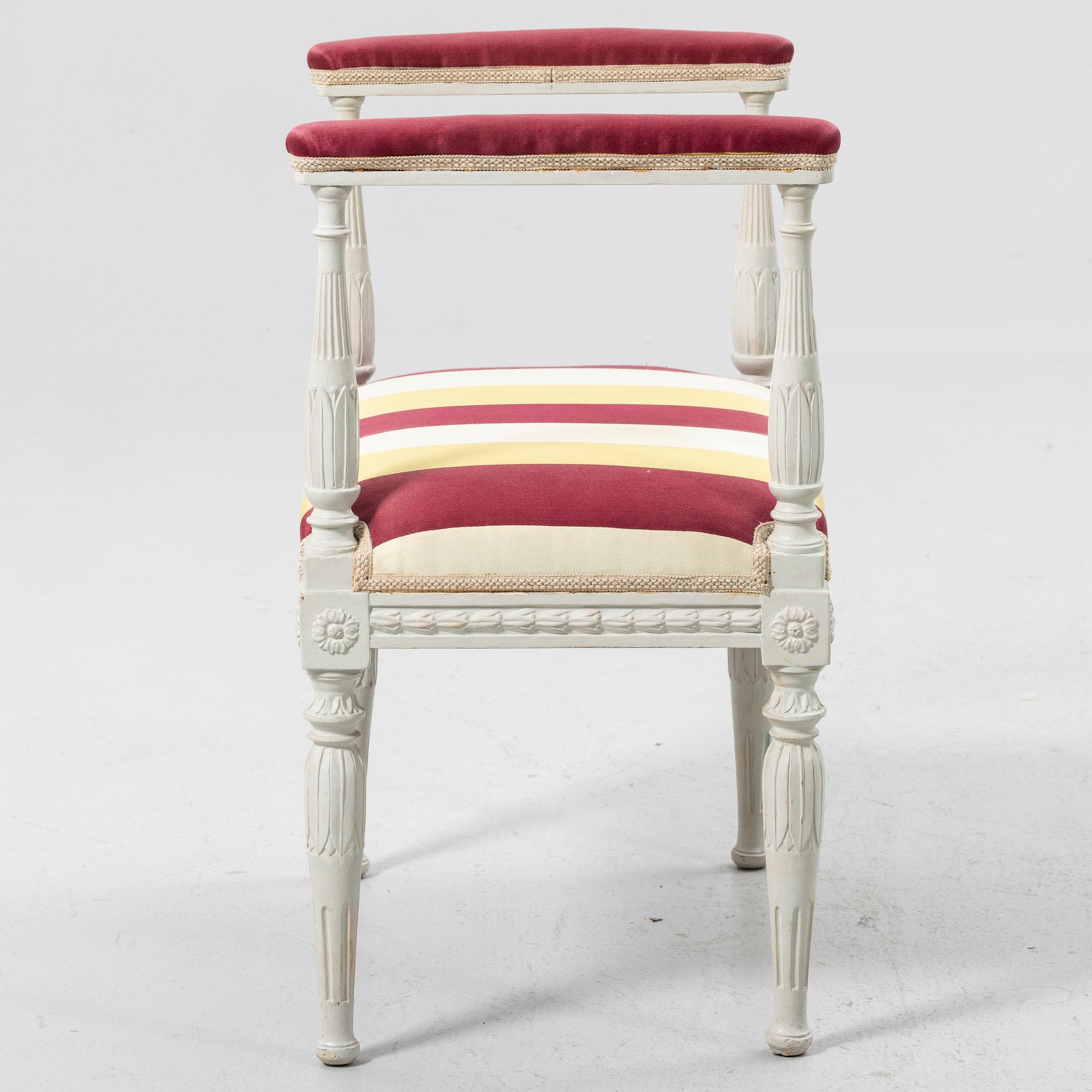 Late Gustavian banquet bench, circa 1800.