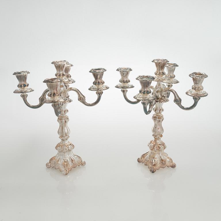 A pair of silver baroque style candelabra, Kultakeskus, Hämeenlinna 2007-2008.