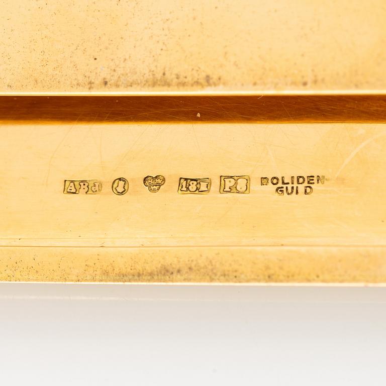 Cigarette case, 18K gold, 1940s.